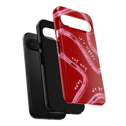 Red and Pink Lights Out F1 Phone Case Design, Trendy F1 Gift, Formula 1 Gift, Cute F1 Phone Case, Unique Formula One Phone Case