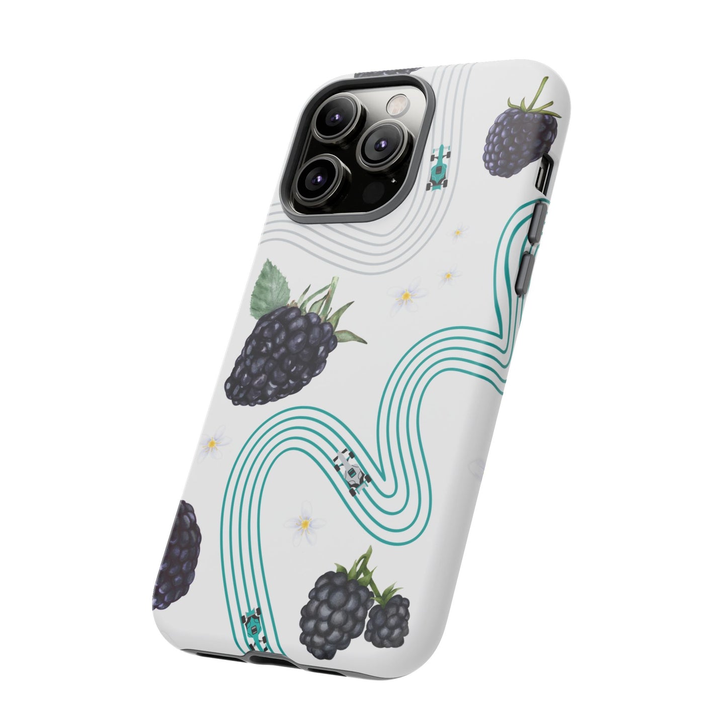 F1 Mercedes and Blackberries Phone Case , Trendy F1 Gift, Formula 1 Gift, Cute Fruit F1 Phone Case, Unique Phone Case