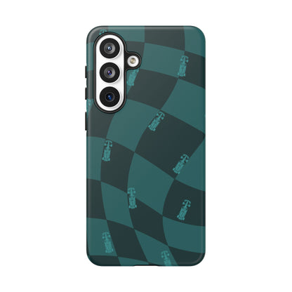 F1 Phone Case Teal Checkered Design, Trendy F1 Gift, Formula 1 Gift, Cute F1 Phone Case, Unique Formula One Phone Case