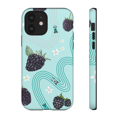 Teal F1 Mercedes and Blackberries Phone Case , Trendy F1 Gift, Formula 1 Gift, Cute Fruit F1 Phone Case, Unique Phone Case