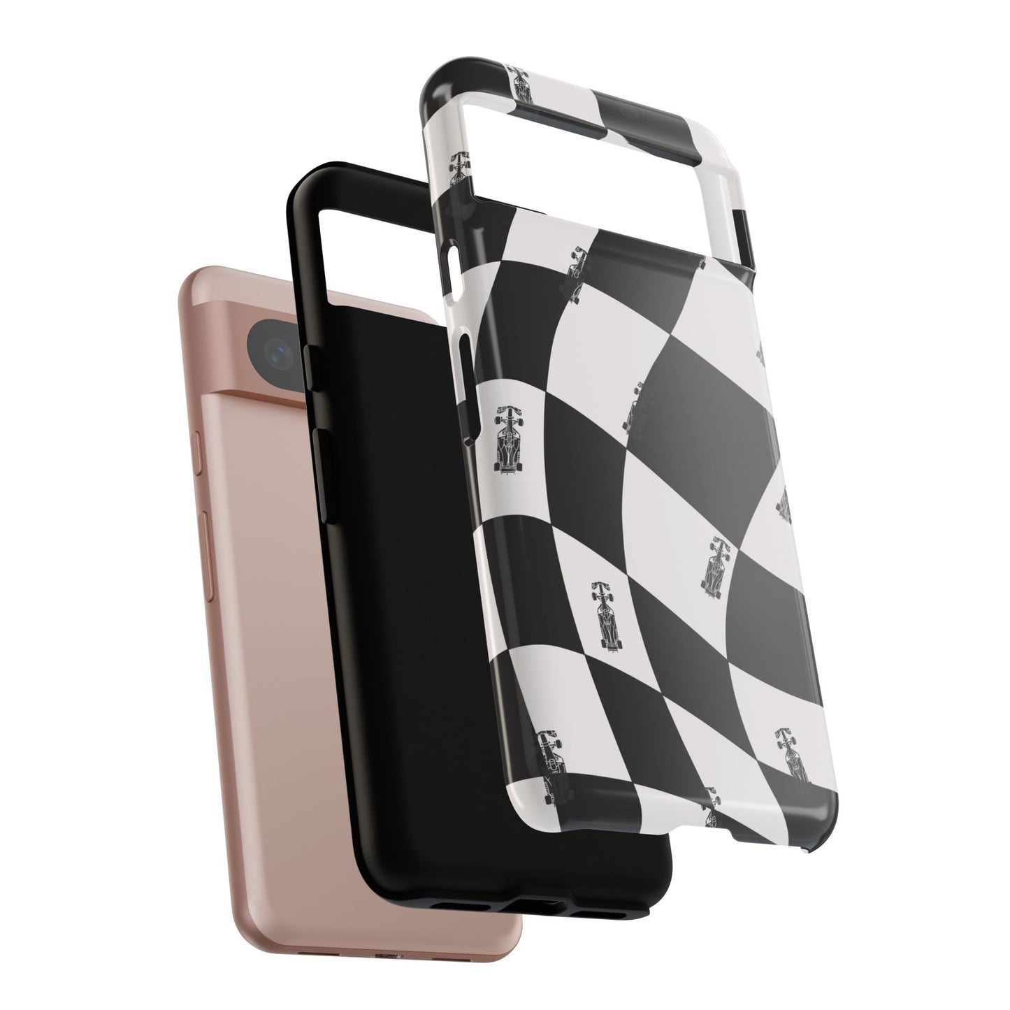 F1 Phone Case Black and White Checkered Design, Trendy F1 Gift, Formula 1 Gift, Cute F1 Phone Case, Unique Formula One Phone Case