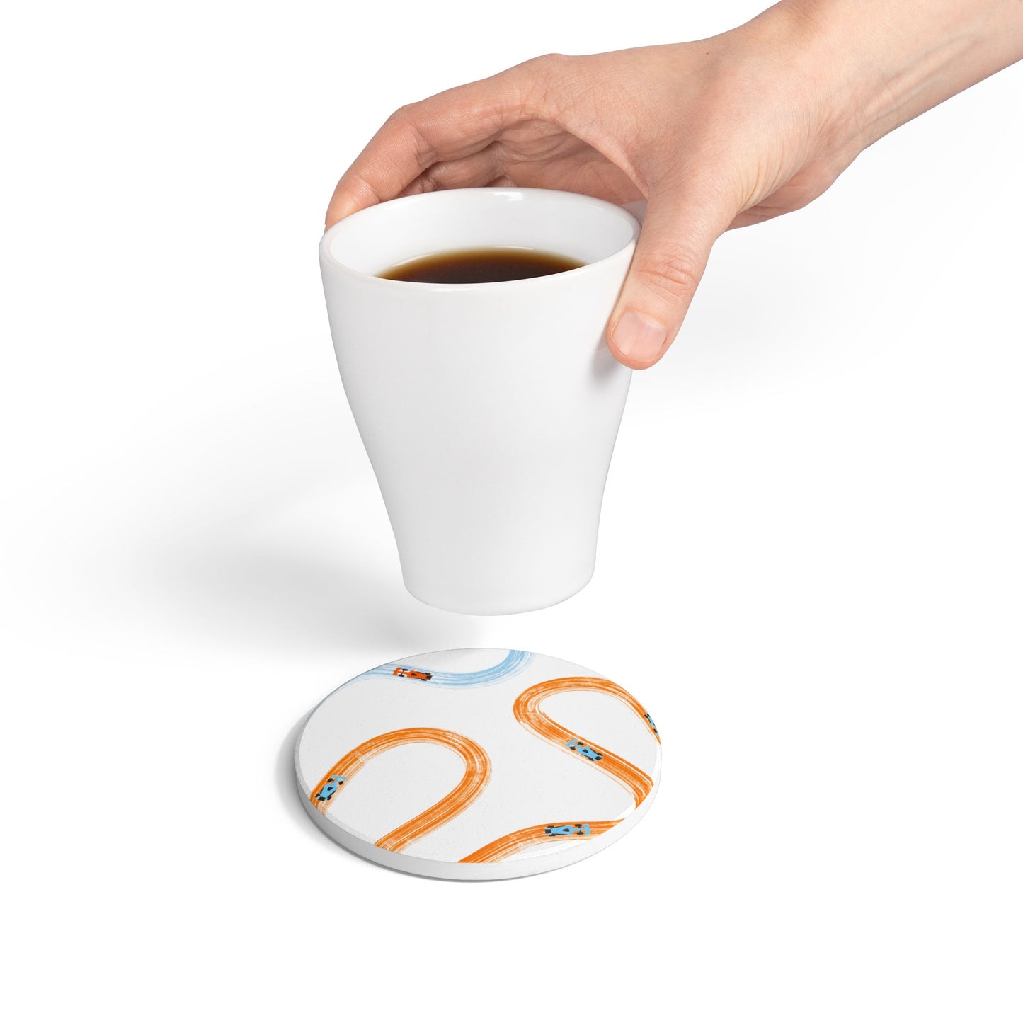F1 McLaren Ceramic Coaster | Orange & Blue Tracks