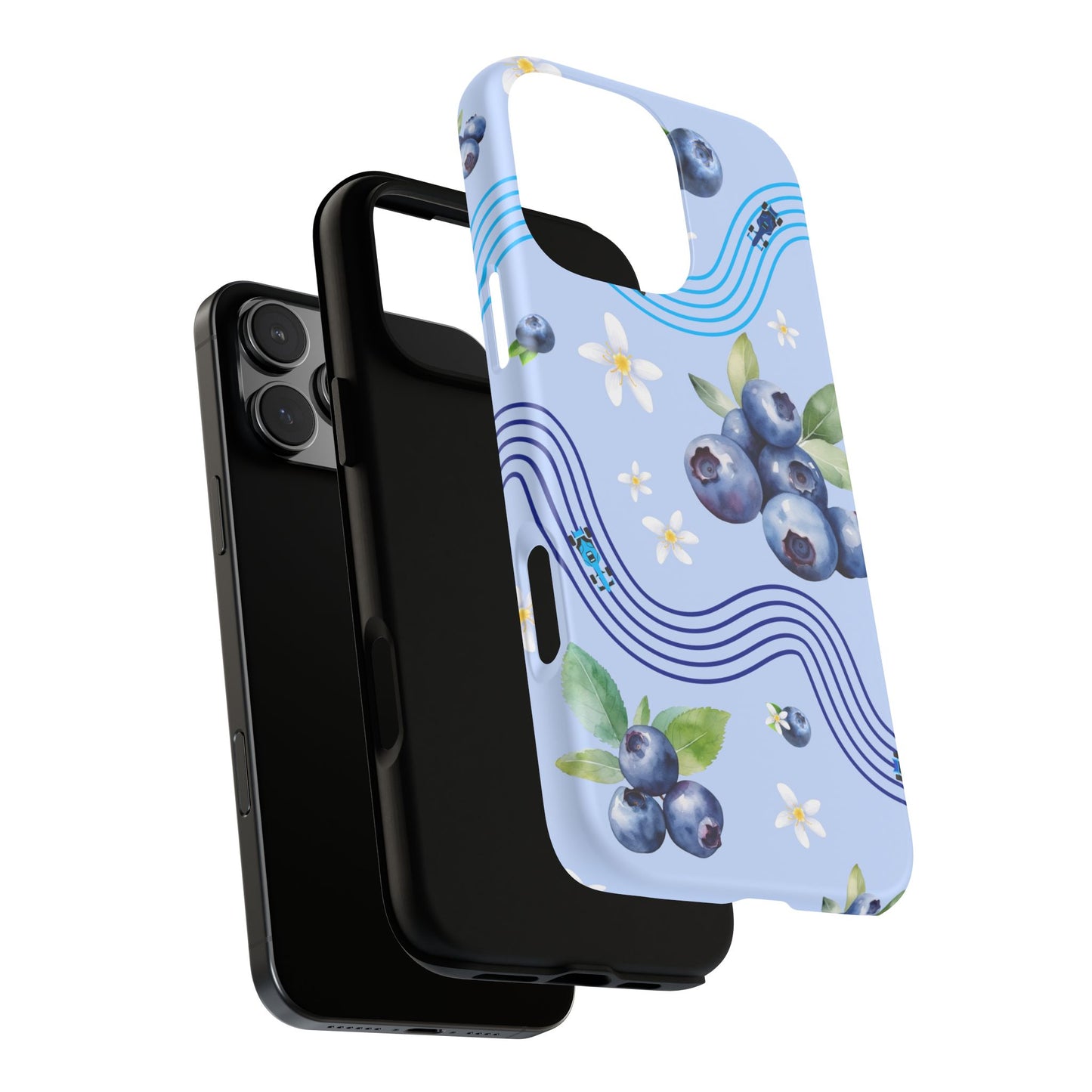 Blue F1 Williams and Blueberries Phone Case, Trendy F1 Gift, Formula 1 Gift, Cute Fruit F1 Phone Case, Unique Phone Case