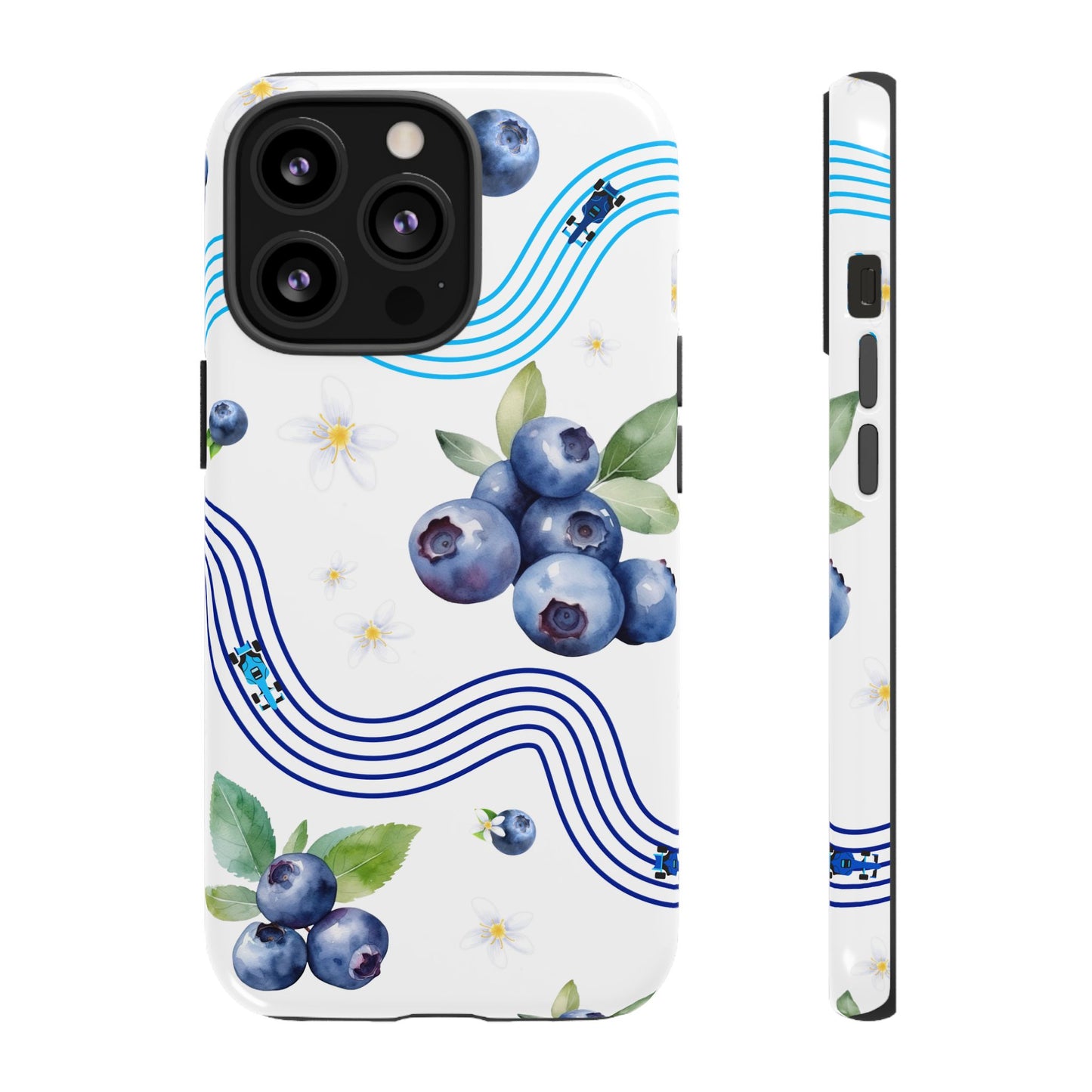 F1 Williams and Blueberries Phone Case, Trendy F1 Gift, Formula 1 Gift, Cute Fruit F1 Phone Case, Unique Phone Case