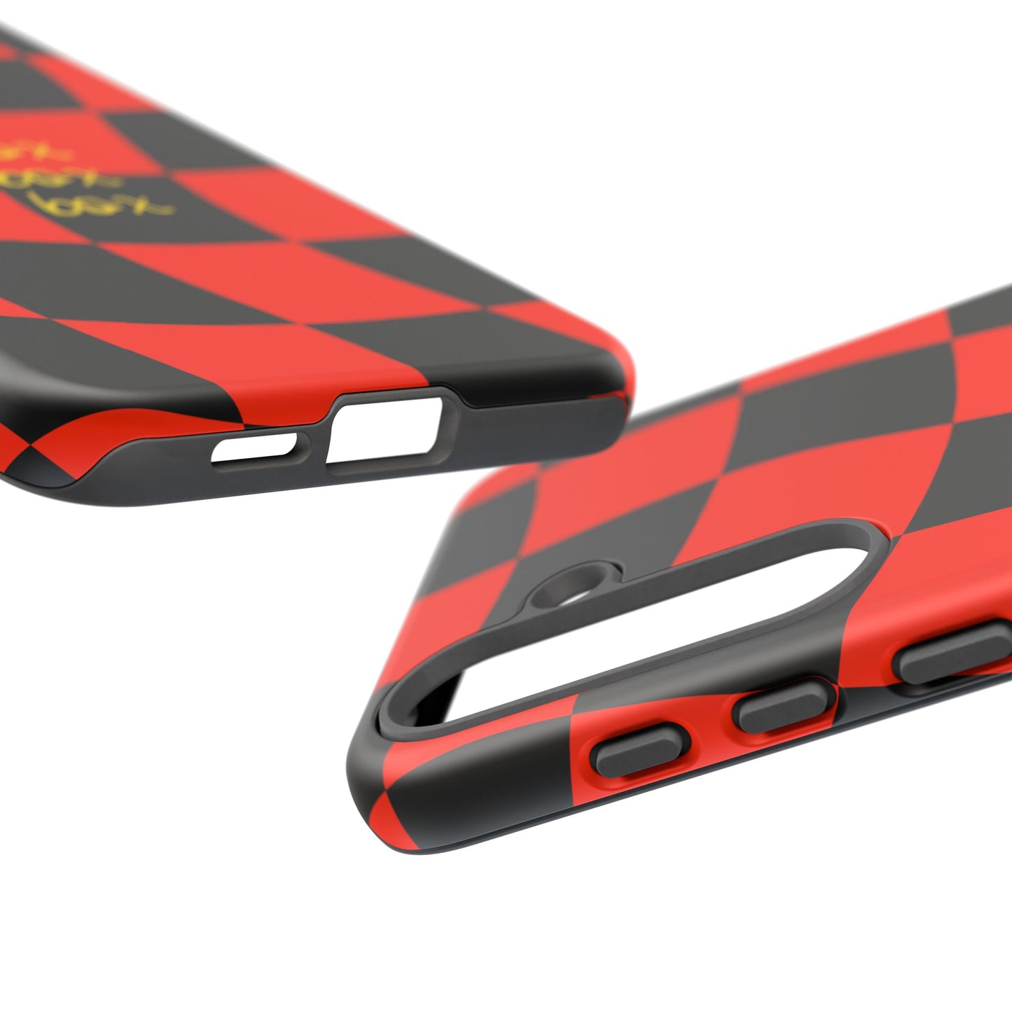 F1 Ferrari Black and Red Checkered Phone Case, Box Box Box F1 Phone Case