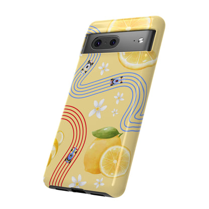 Yellow F1 Racing Bulls and Lemons Phone Case, Trendy F1 Gift, Formula 1 Gift, Cute Fruit F1 Phone Case, Unique Phone Case