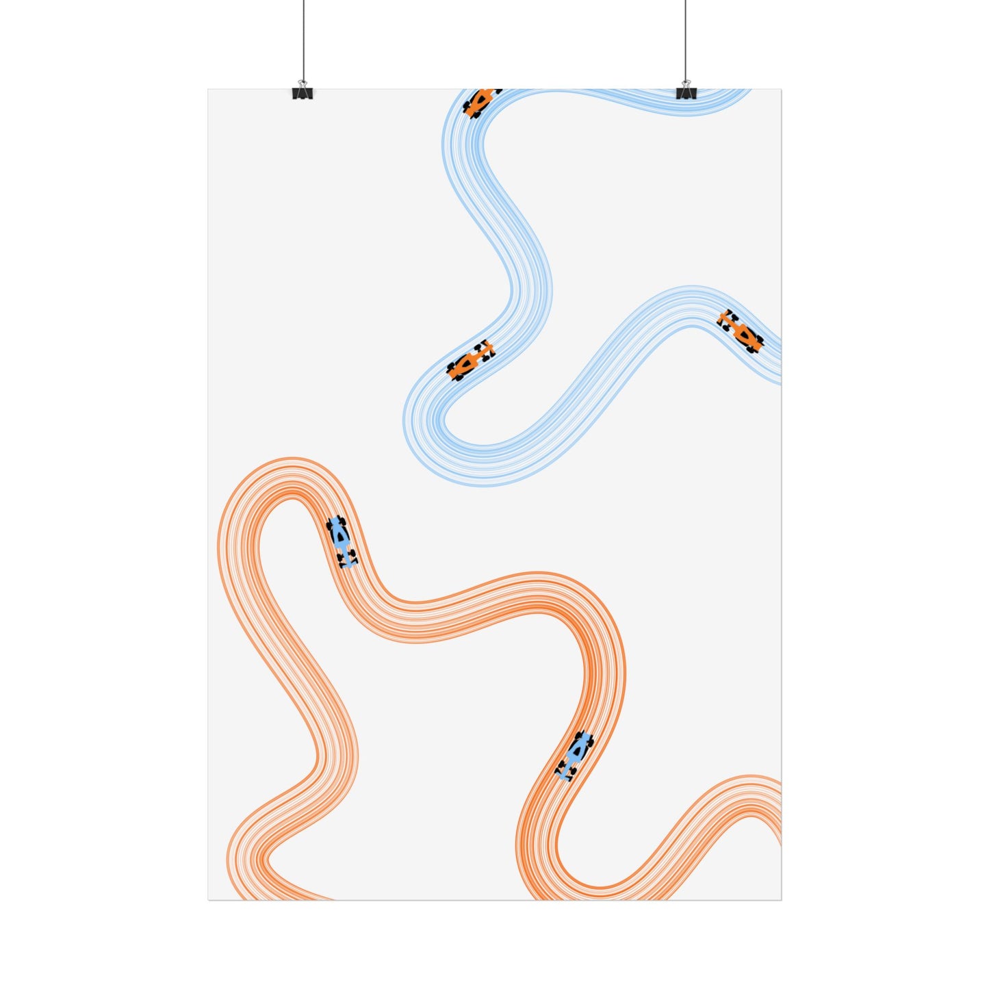 McLaren Orange and Blue F1 Wall Art Poster | Minimalist F1 Art - EU Sizing (Physical Print)