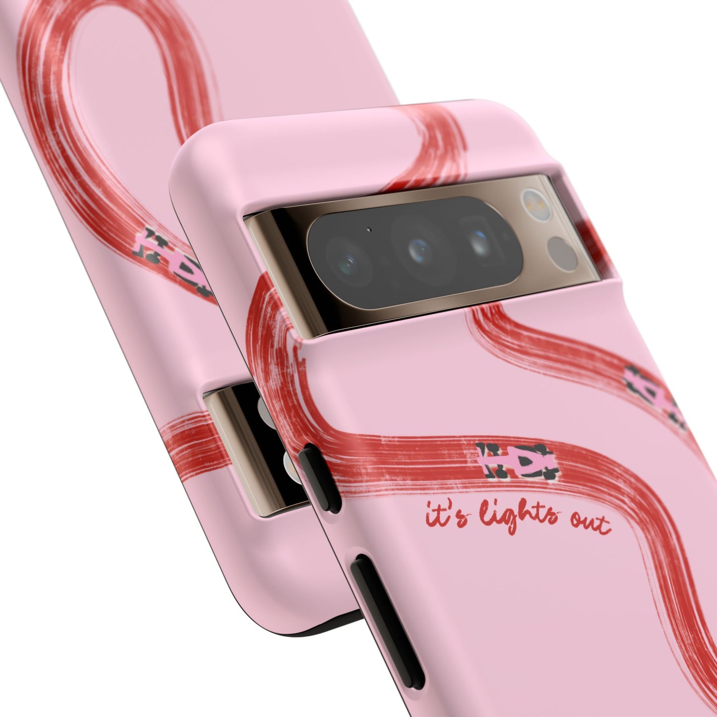 F1 Phone Case Pink and Red Painted "its lights out and away we go", Trendy F1 Gift, Formula 1 Gift, Cute F1 Phone Case, Unique Phone Case
