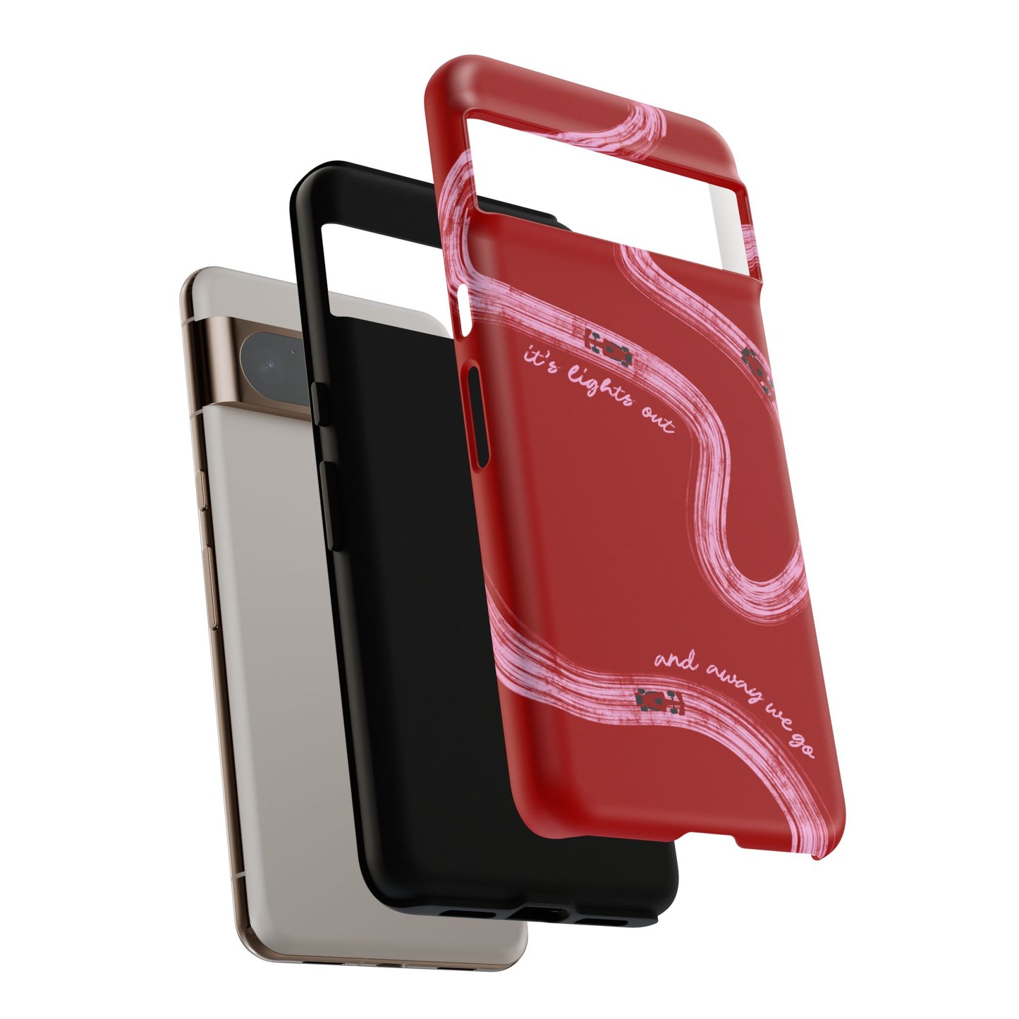 Red and Pink Lights Out F1 Phone Case Design, Trendy F1 Gift, Formula 1 Gift, Cute F1 Phone Case, Unique Formula One Phone Case