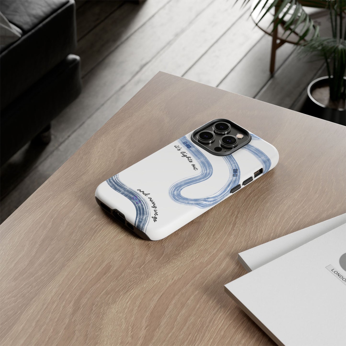 F1 Phone Case Blue Painted "its lights out and away we go", Trendy F1 Gift, Formula 1 Gift, Cute F1 Phone Case, Gift for F1 Fans