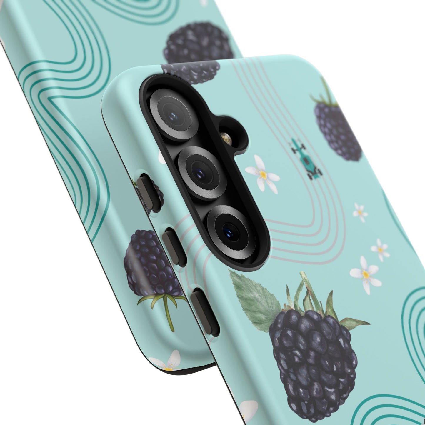Teal F1 Mercedes and Blackberries Phone Case , Trendy F1 Gift, Formula 1 Gift, Cute Fruit F1 Phone Case, Unique Phone Case