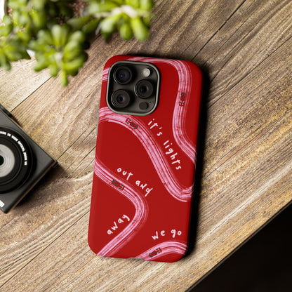 Red and Pink Lights Out F1 Phone Case Design, Trendy F1 Gift, Formula 1 Gift, Cute F1 Phone Case, Unique Formula One Phone Case