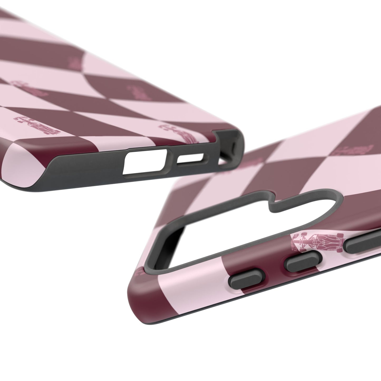 F1 Phone Case Pink Checkered Design, Trendy F1 Gift, Formula 1 Gift, Cute F1 Phone Case, Unique Formula One Phone Case