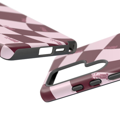 F1 Phone Case Pink Checkered Design, Trendy F1 Gift, Formula 1 Gift, Cute F1 Phone Case, Unique Formula One Phone Case