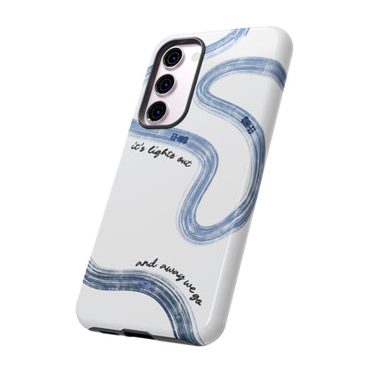F1 Phone Case Blue Painted "its lights out and away we go", Trendy F1 Gift, Formula 1 Gift, Cute F1 Phone Case, Gift for F1 Fans