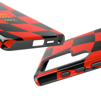 F1 Ferrari Black and Red Checkered Phone Case, Box Box Box F1 Phone Case