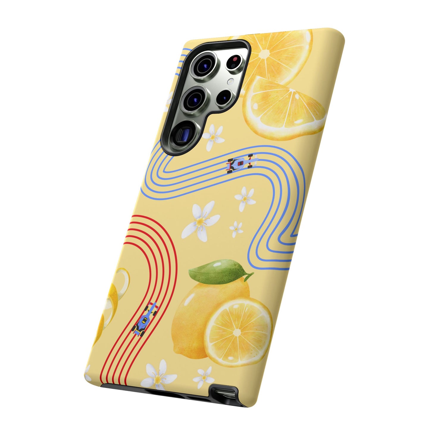 Yellow F1 Racing Bulls and Lemons Phone Case, Trendy F1 Gift, Formula 1 Gift, Cute Fruit F1 Phone Case, Unique Phone Case