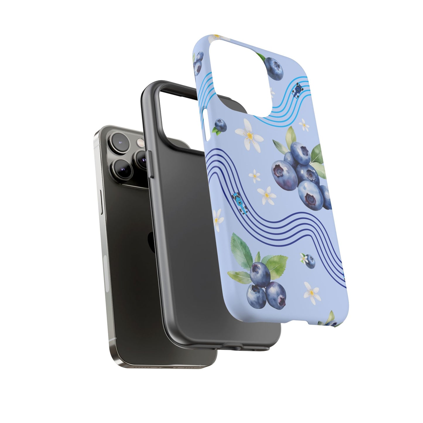 Blue F1 Williams and Blueberries Phone Case, Trendy F1 Gift, Formula 1 Gift, Cute Fruit F1 Phone Case, Unique Phone Case