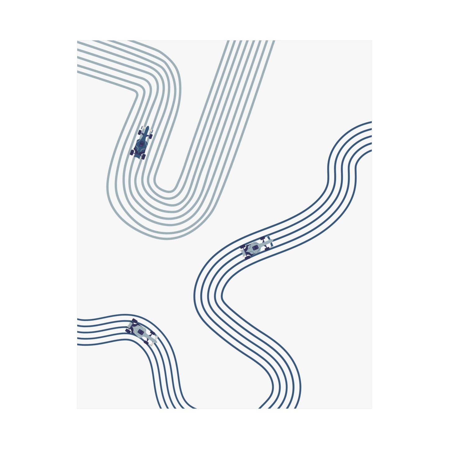 Abstract Blue F1 Matte Vertical Poster | F1 Giclée Art Print (US SIZING)
