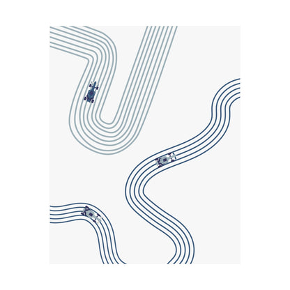 Abstract Blue F1 Matte Vertical Poster | F1 Giclée Art Print (US SIZING)