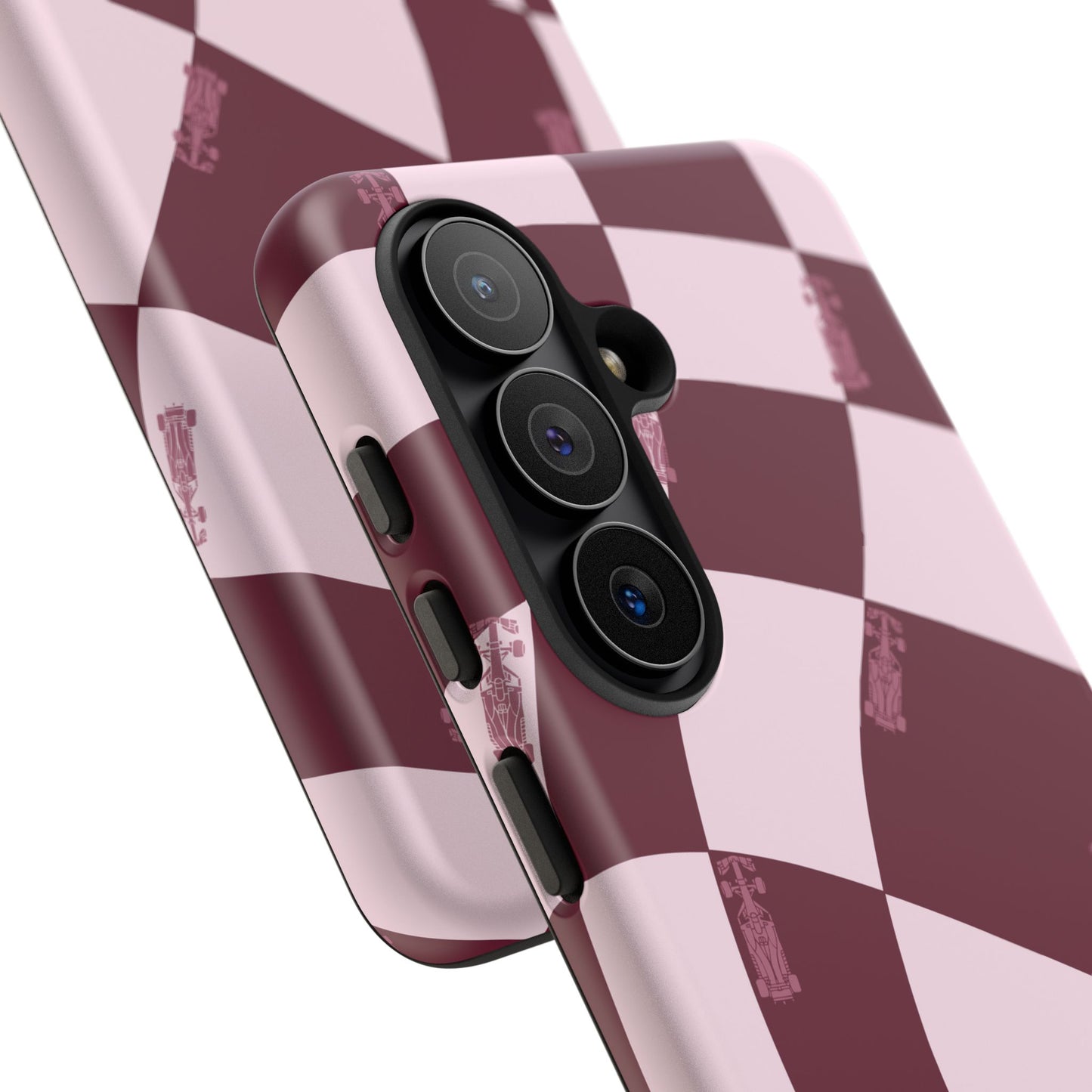 F1 Phone Case Pink Checkered Design, Trendy F1 Gift, Formula 1 Gift, Cute F1 Phone Case, Unique Formula One Phone Case