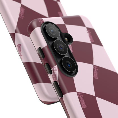 F1 Phone Case Pink Checkered Design, Trendy F1 Gift, Formula 1 Gift, Cute F1 Phone Case, Unique Formula One Phone Case