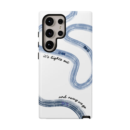F1 Phone Case Blue Painted "its lights out and away we go", Trendy F1 Gift, Formula 1 Gift, Cute F1 Phone Case, Gift for F1 Fans