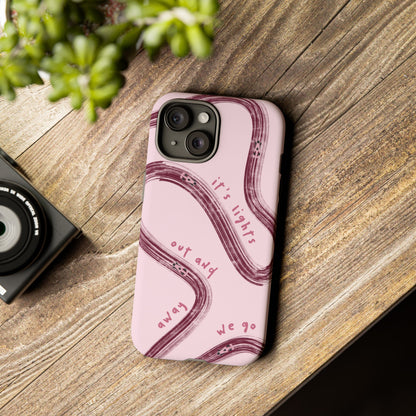 Pink Lights Out F1 Phone Case Design, Trendy F1 Gift, Formula 1 Gift, Cute F1 Phone Case, Unique Formula One Phone Case
