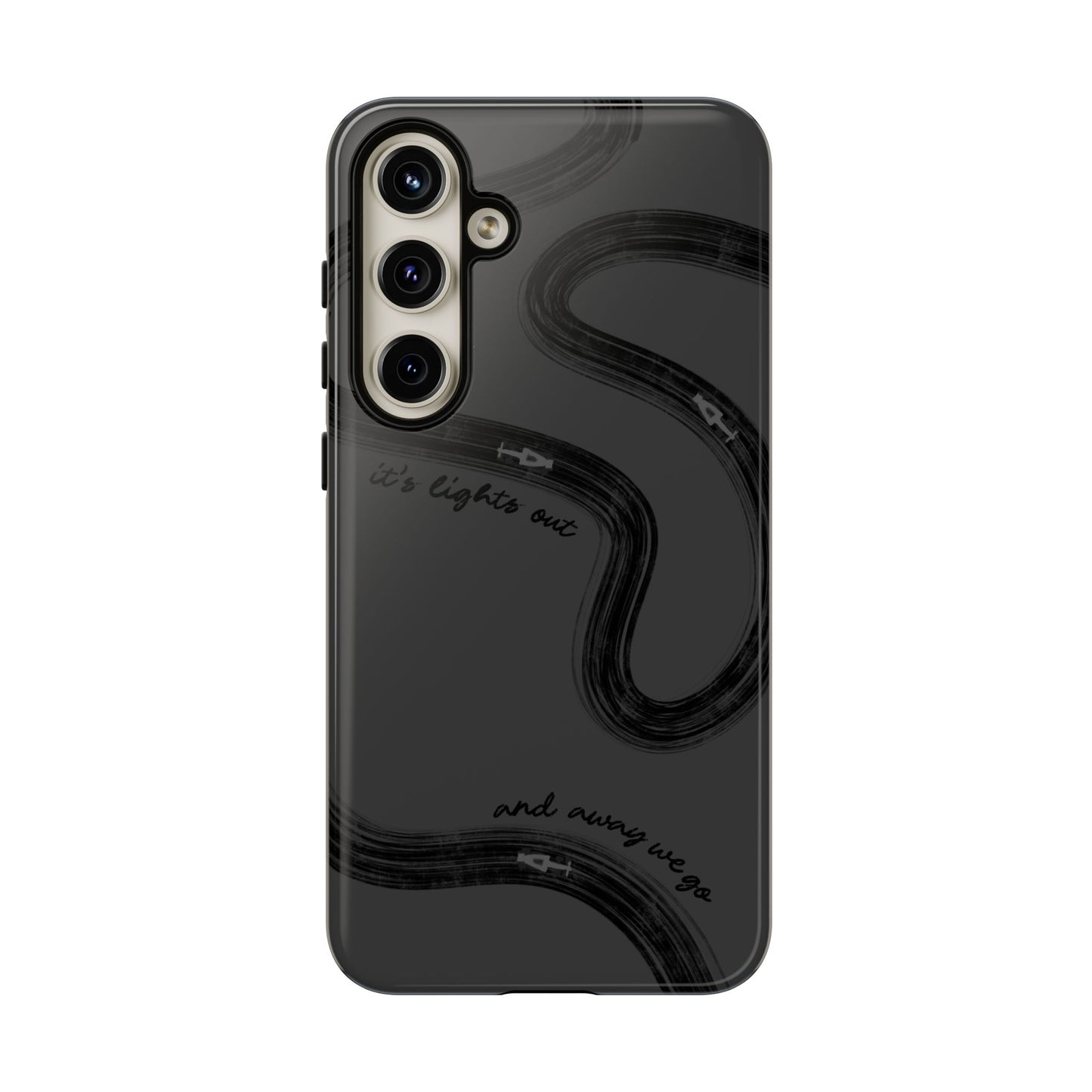 F1 Phone Case Monochrome Black Painted "its lights out and away we go", Trendy F1 Gift, Formula 1 Gift, Cute F1 Phone Case, Phone Case