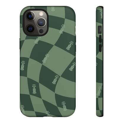 F1 Phone Case Green Checkerboard Design, Trendy F1 Gift, Formula 1 Gift, Cute F1 Phone Case, Unique Formula One Phone Case