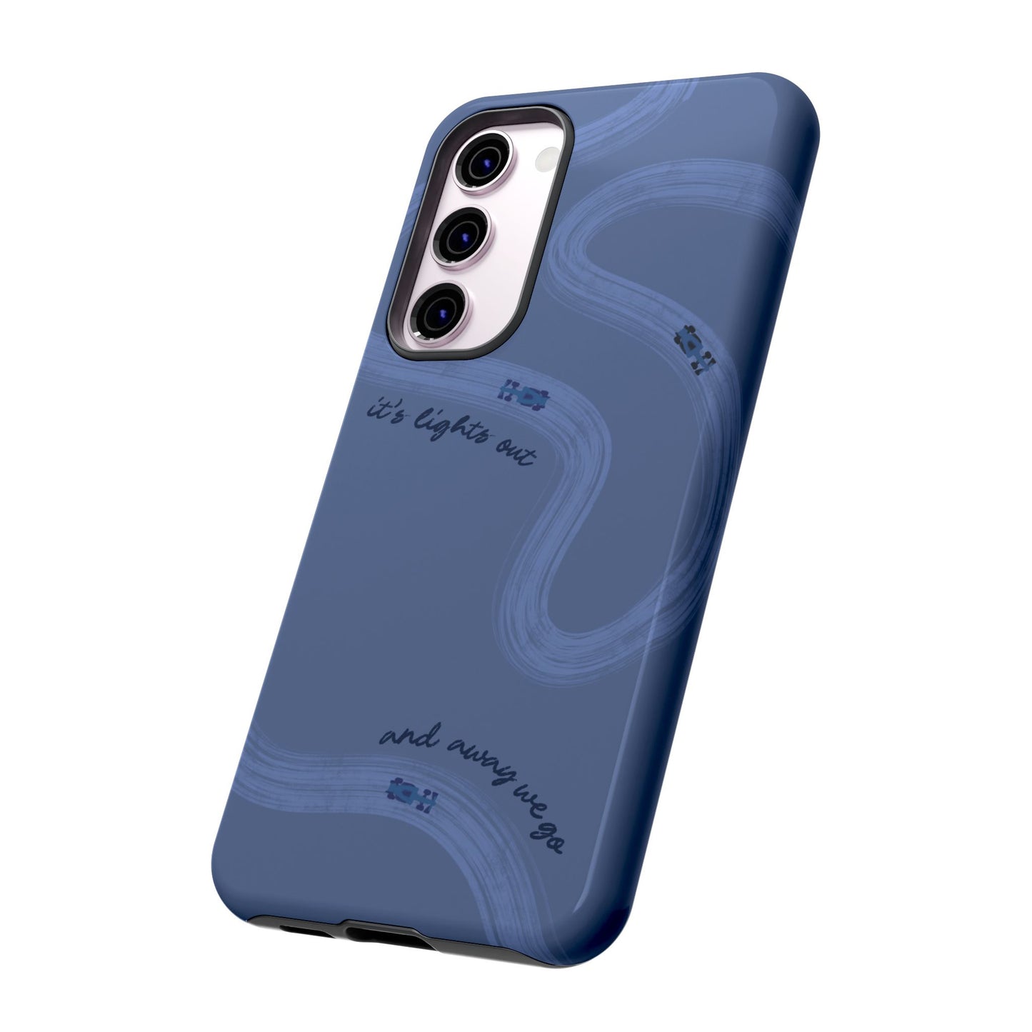 F1 Phone Case Monochrome Dark Blue Painted "its lights out and away we go", Trendy F1 Gift, Formula 1 Gift, Cute F1 Phone Case, Phone Case