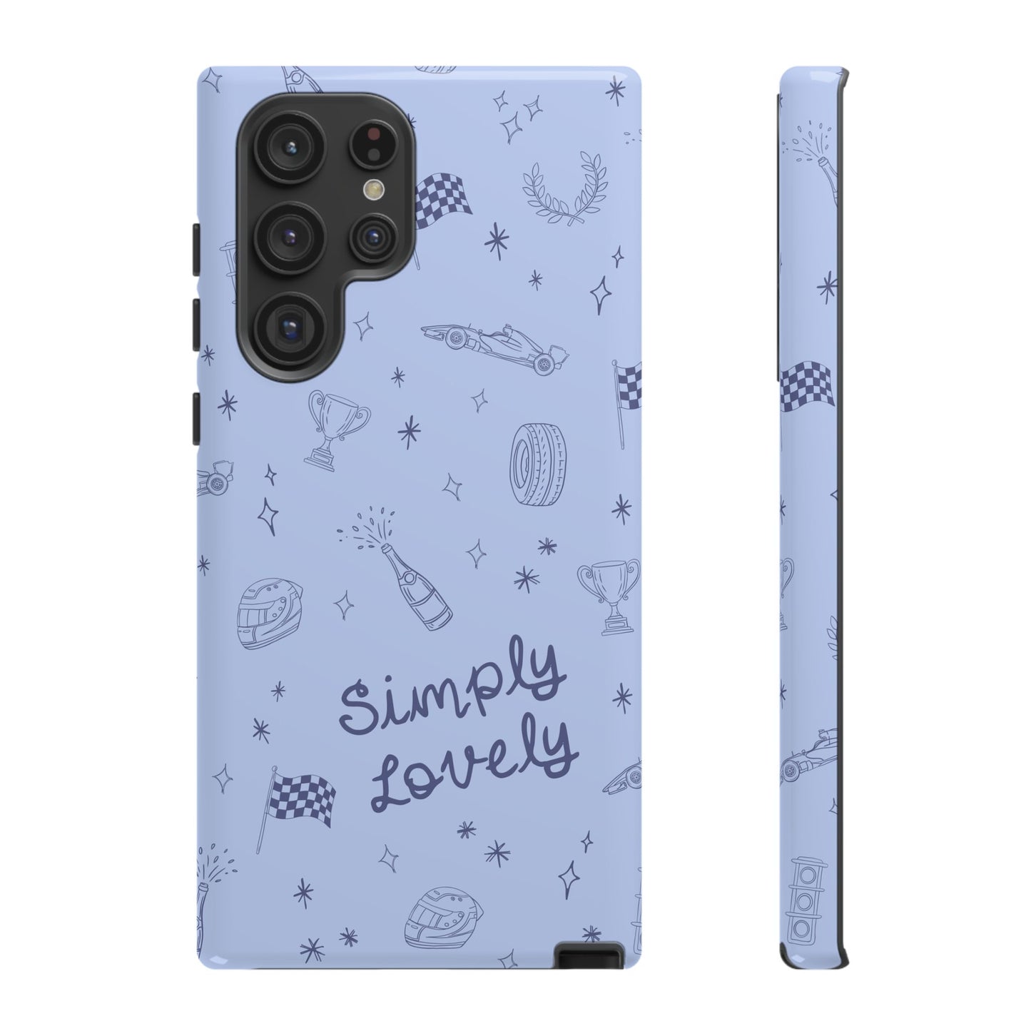 Blue Doodle "Simply Lovely" F1 Phone Case Design