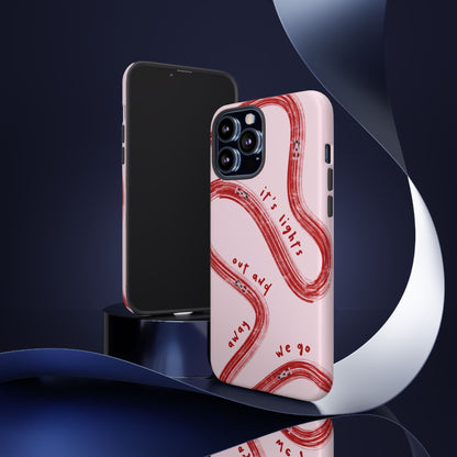 Pink and Red Lights Out F1 Phone Case Design, Trendy F1 Gift, Formula 1 Gift, Cute F1 Phone Case, Unique Formula One Phone Case