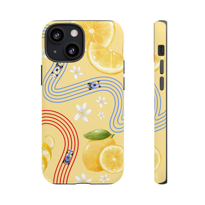 Yellow F1 Racing Bulls and Lemons Phone Case, Trendy F1 Gift, Formula 1 Gift, Cute Fruit F1 Phone Case, Unique Phone Case