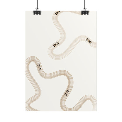 Neutral Beige F1 Wall Art Poster | Minimalist F1 Art - EU Sizing (Physical Print)