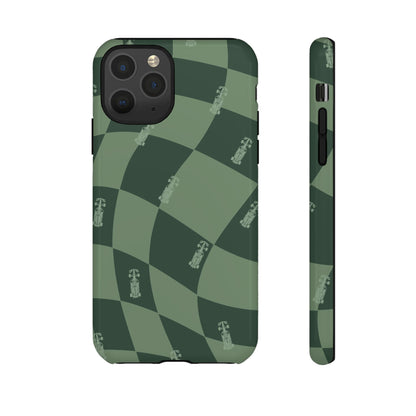 F1 Phone Case Green Checkerboard Design, Trendy F1 Gift, Formula 1 Gift, Cute F1 Phone Case, Unique Formula One Phone Case