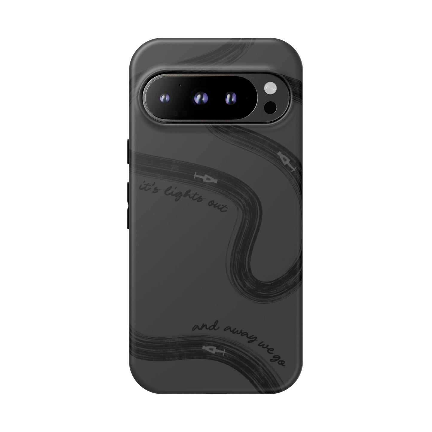 F1 Phone Case Monochrome Black Painted "its lights out and away we go", Trendy F1 Gift, Formula 1 Gift, Cute F1 Phone Case, Phone Case