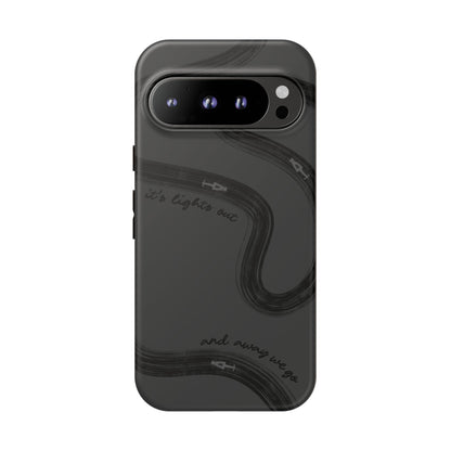 F1 Phone Case Monochrome Black Painted "its lights out and away we go", Trendy F1 Gift, Formula 1 Gift, Cute F1 Phone Case, Phone Case