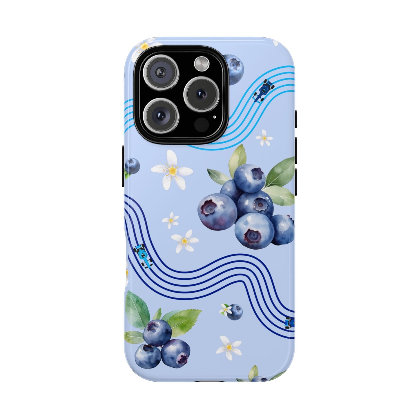 Blue F1 Williams and Blueberries Phone Case, Trendy F1 Gift, Formula 1 Gift, Cute Fruit F1 Phone Case, Unique Phone Case