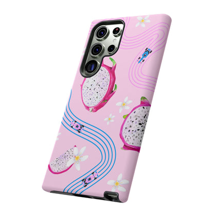 Pink F1 Alpine and Dragonfruit Phone Case, Trendy F1 Gift, Formula 1 Gift, Cute Fruit F1 Phone Case, Unique Phone Case