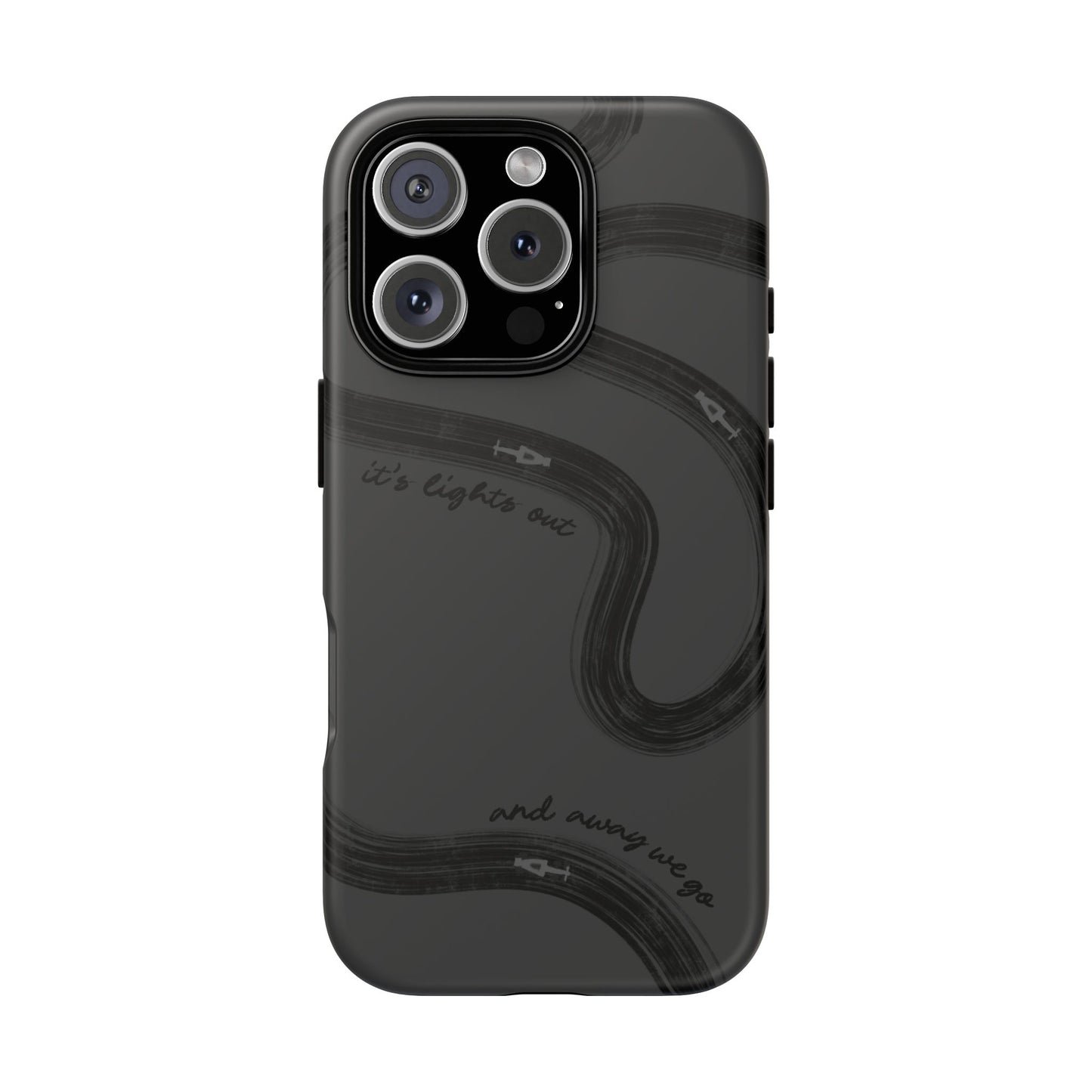 F1 Phone Case Monochrome Black Painted "its lights out and away we go", Trendy F1 Gift, Formula 1 Gift, Cute F1 Phone Case, Phone Case