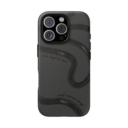 F1 Phone Case Monochrome Black Painted "its lights out and away we go", Trendy F1 Gift, Formula 1 Gift, Cute F1 Phone Case, Phone Case
