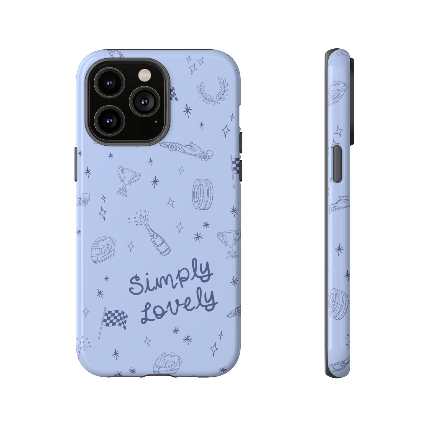 Blue Doodle "Simply Lovely" F1 Phone Case Design