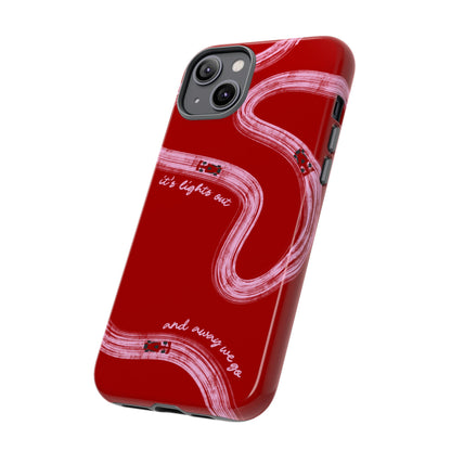 Red and Pink Lights Out F1 Phone Case Design, Trendy F1 Gift, Formula 1 Gift, Cute F1 Phone Case, Unique Formula One Phone Case