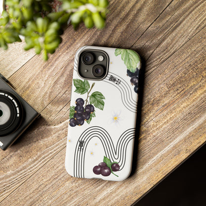F1 Cadillac and Black Currants Phone Case, Trendy F1 Gift, Formula 1 Gift, Cute Fruit F1 Phone Case, Unique Phone Case