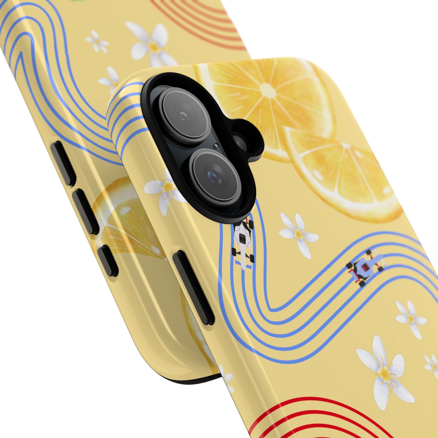 Yellow F1 Racing Bulls and Lemons Phone Case, Trendy F1 Gift, Formula 1 Gift, Cute Fruit F1 Phone Case, Unique Phone Case