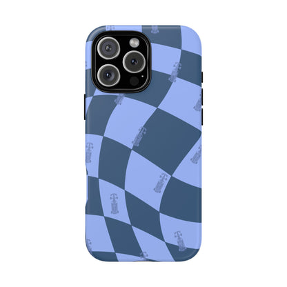 F1 Phone Case Blue Checkerboard Design, Trendy F1 Gift, Formula 1 Gift, Cute F1 Phone Case, Unique Formula One Phone Case