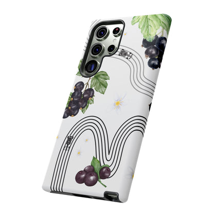 F1 Cadillac and Black Currants Phone Case, Trendy F1 Gift, Formula 1 Gift, Cute Fruit F1 Phone Case, Unique Phone Case