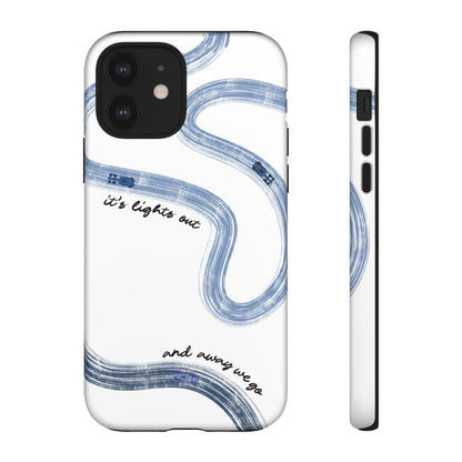 F1 Phone Case Blue Painted "its lights out and away we go", Trendy F1 Gift, Formula 1 Gift, Cute F1 Phone Case, Gift for F1 Fans