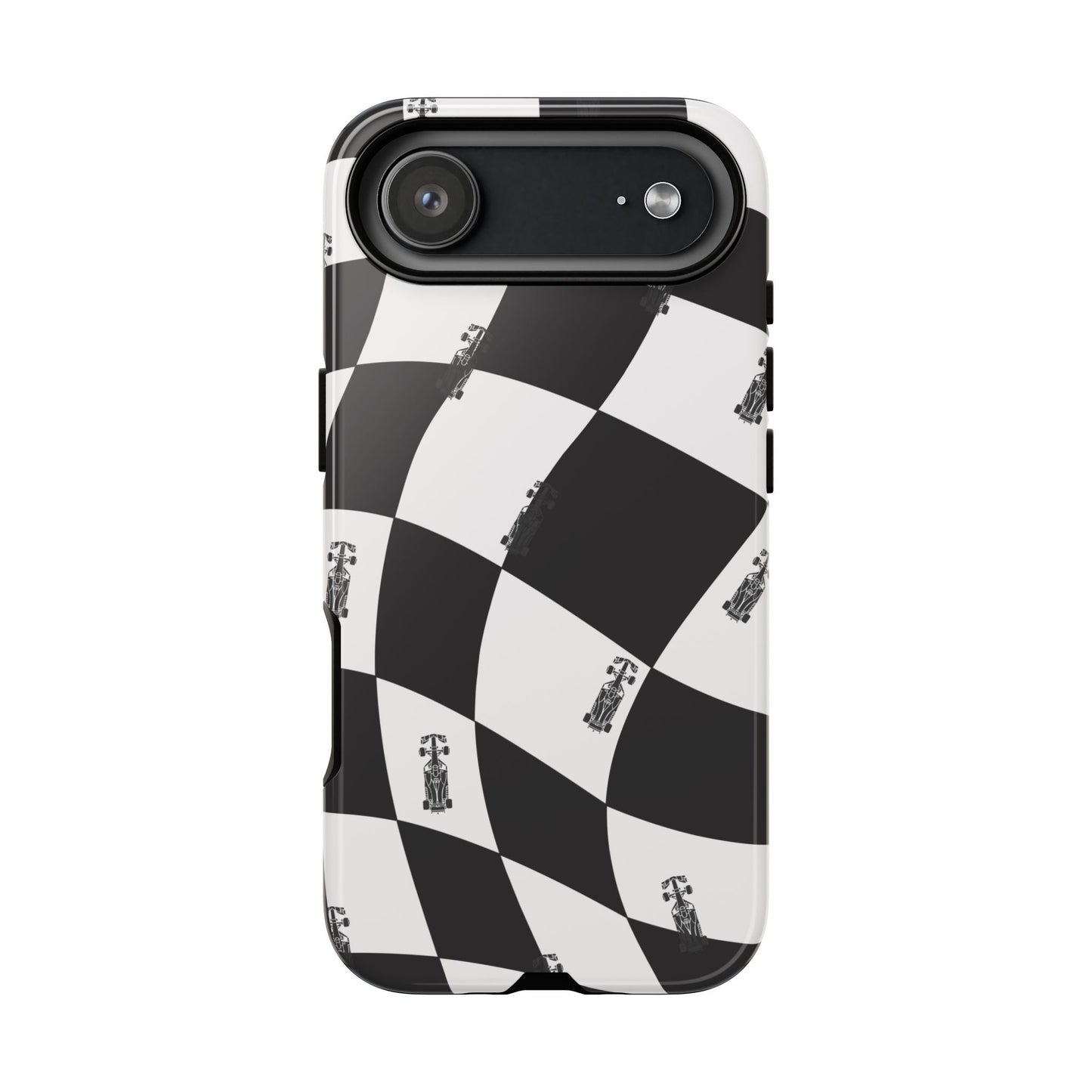 F1 Phone Case Black and White Checkered Design, Trendy F1 Gift, Formula 1 Gift, Cute F1 Phone Case, Unique Formula One Phone Case